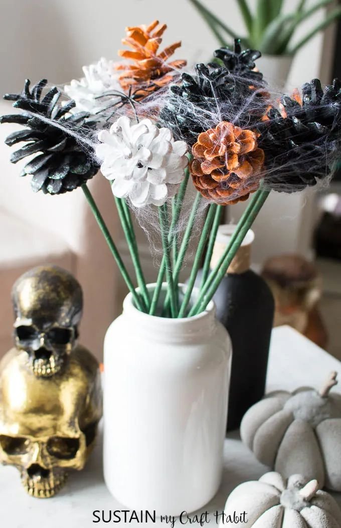 Halloween Pinecone Floral Decor
