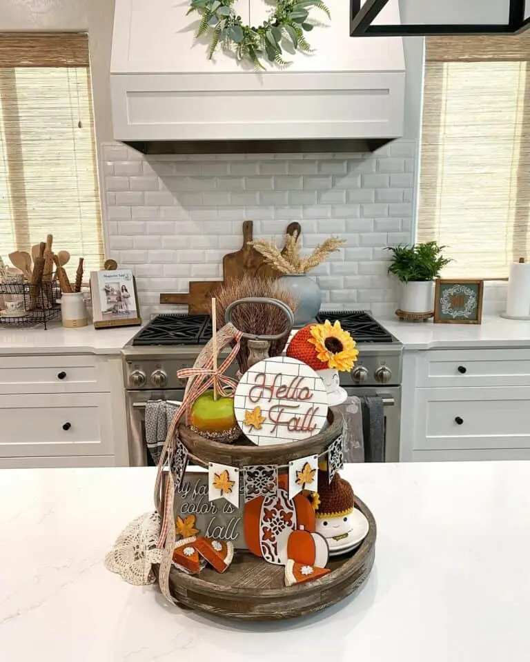 Handmade Fall Tiered Tray Decor