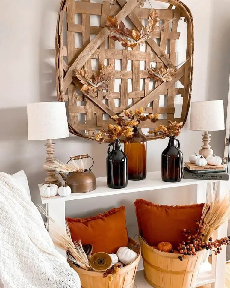 Harvest-themed Console Table Decor