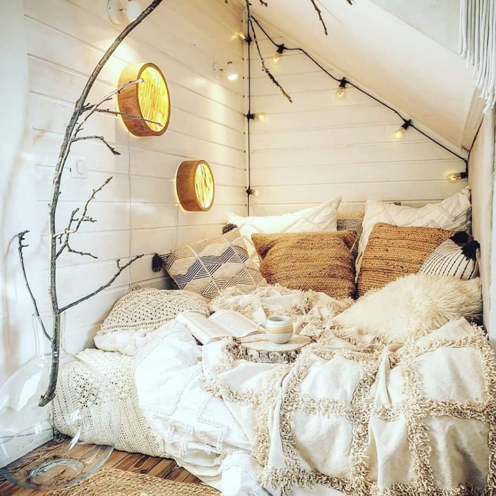 Inviting Boho Reading Corner
