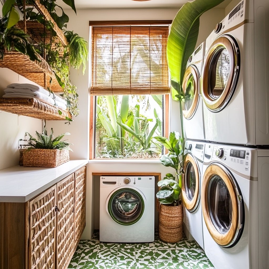 Jungle-Style Laundry Space