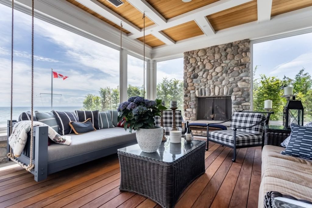 Lakeside Cottage Living Room Design