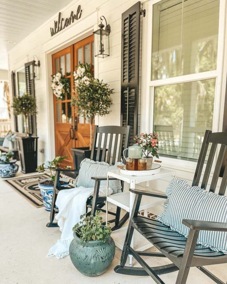 Lanterns on Farmhouse Porch
