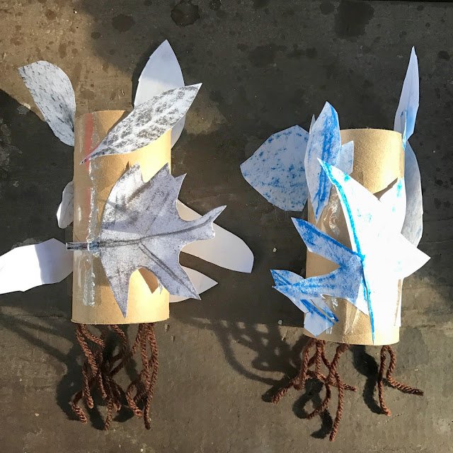 Leaf Rubbing Craft with Rolls