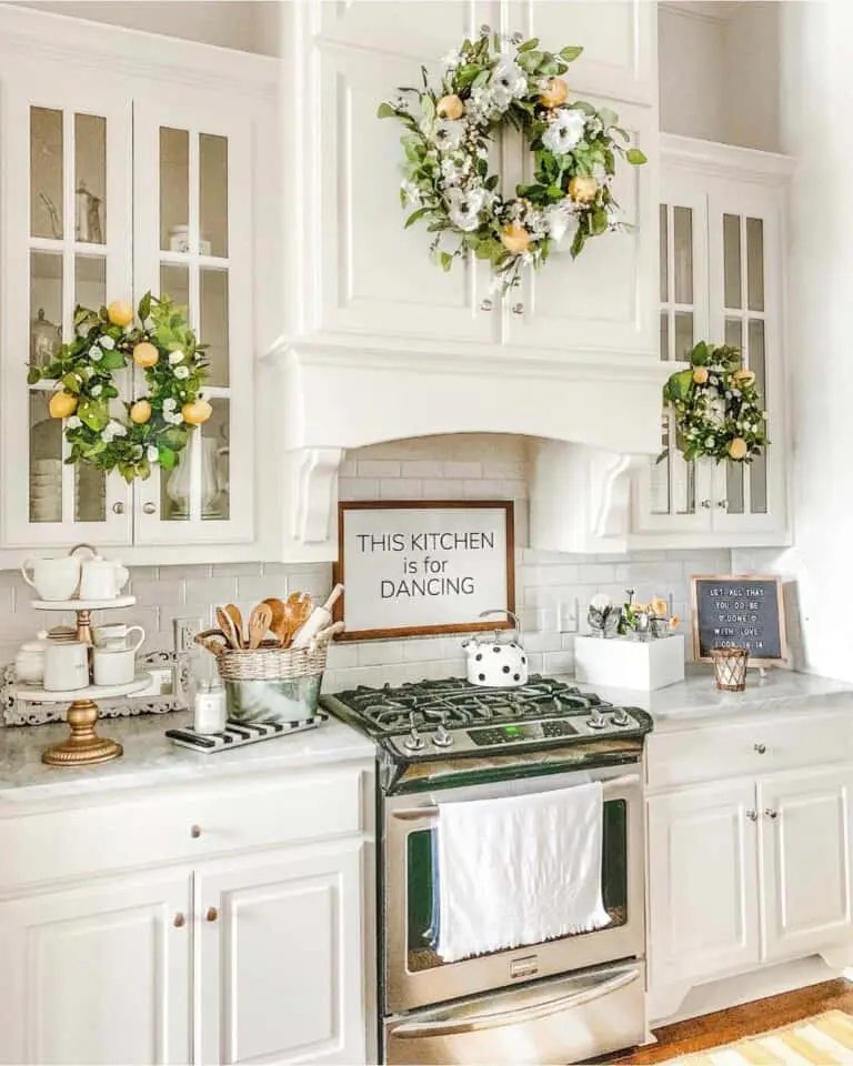 Lemon and White Floral Wreaths