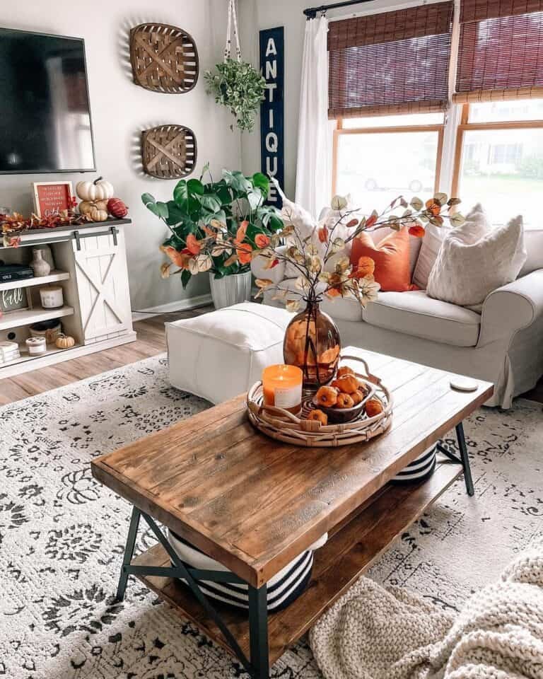 Living Room with Pumpkin Decor