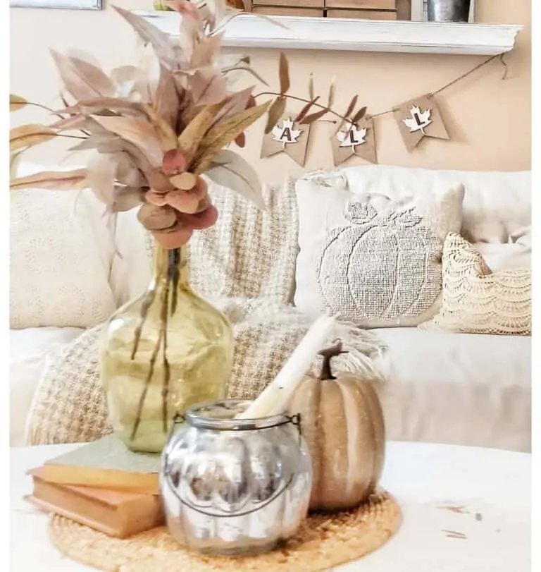 Metallic Centerpiece on Woven Placemat