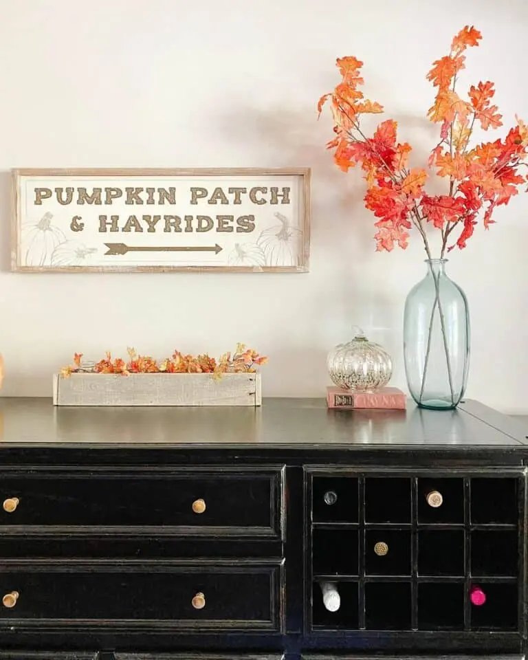 Minimalist Fall Decor on Buffet