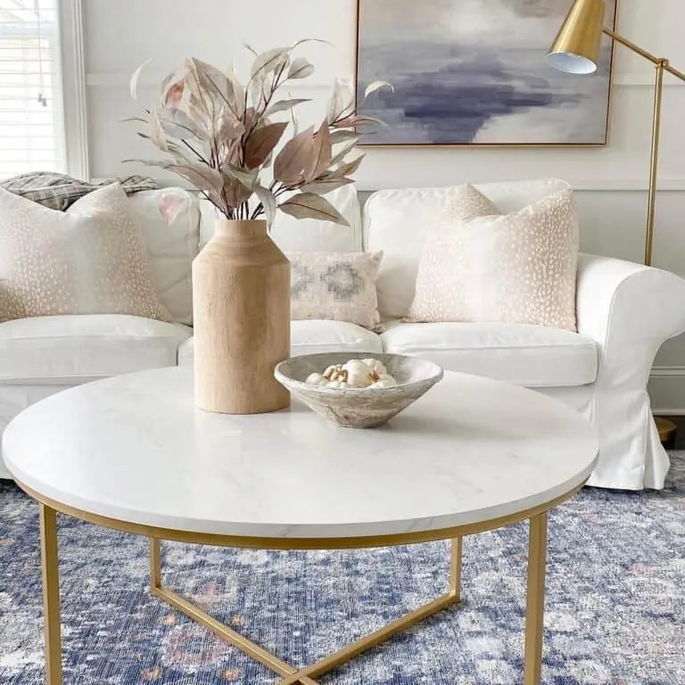 Modern White and Blue Living Room