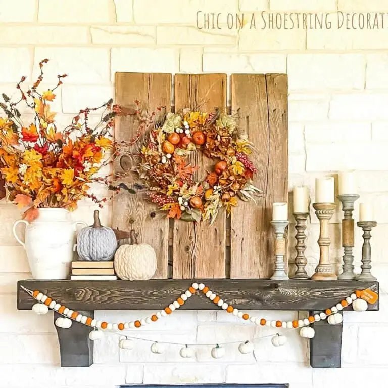 Natural Fall Mantel Decor