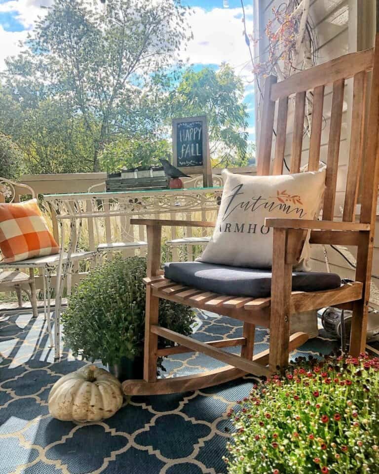 Navy Blue Farmhouse Porch Decor