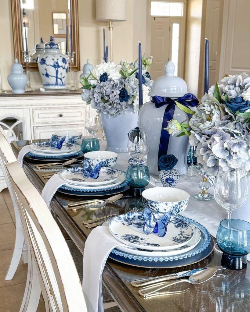 Navy-Inspired Formal Dining