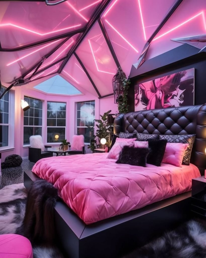 Neon Pink Bedroom Designs