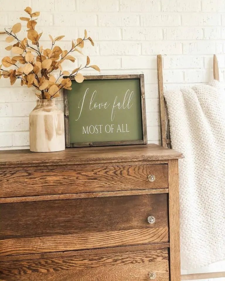 Neutral Fall Décor with Wood