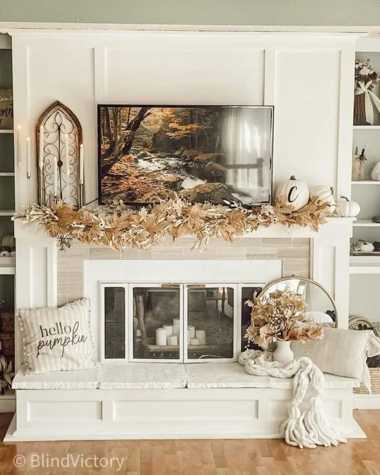 Neutral Fall Mantel Styling