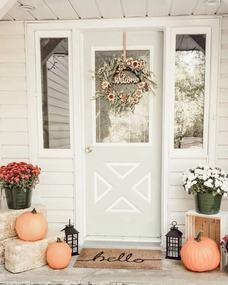 Neutral Front Door with Fall Accents