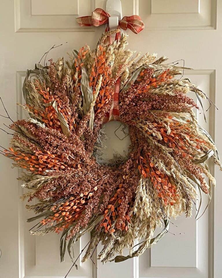 Orange and Beige Fall Wreath