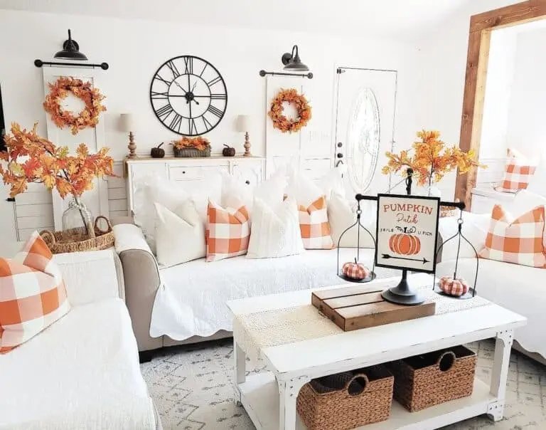 Orange and White Fall Decor