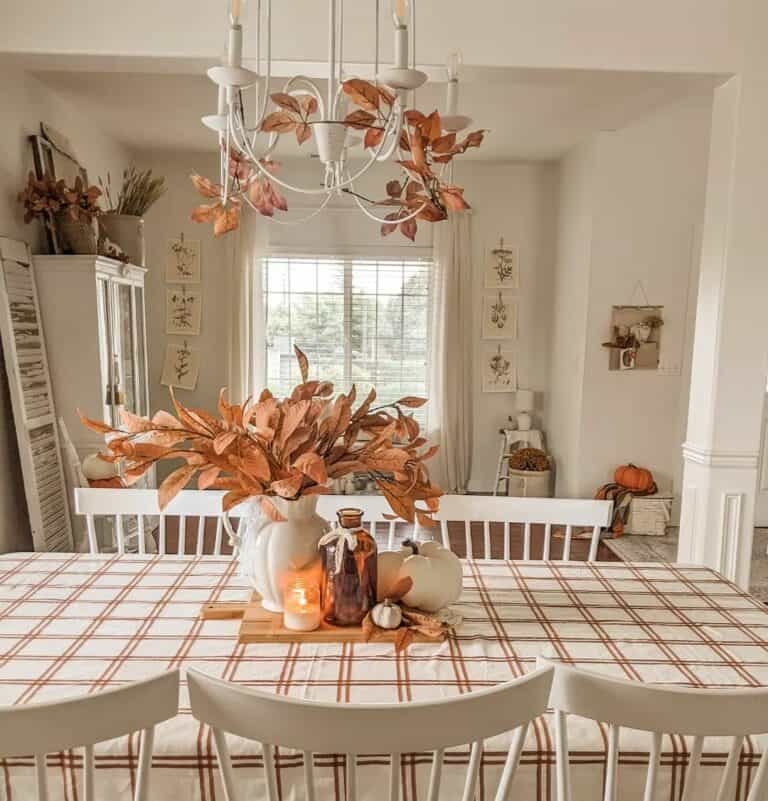 Orange and White Fall Table Decor