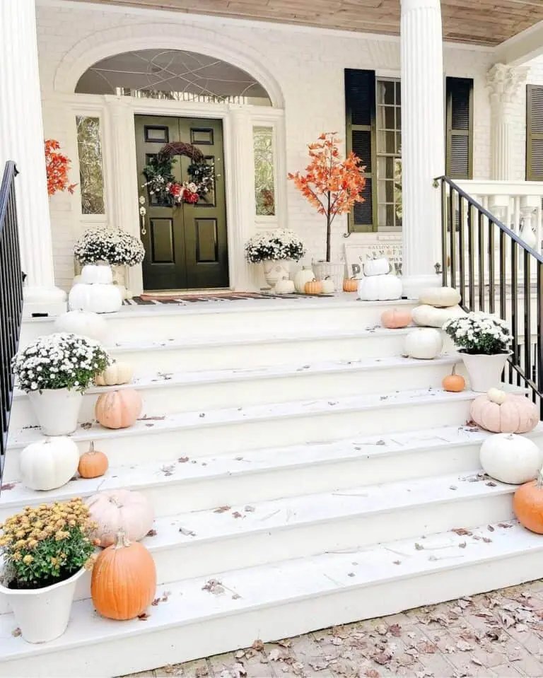 Orange and White Porch Décor