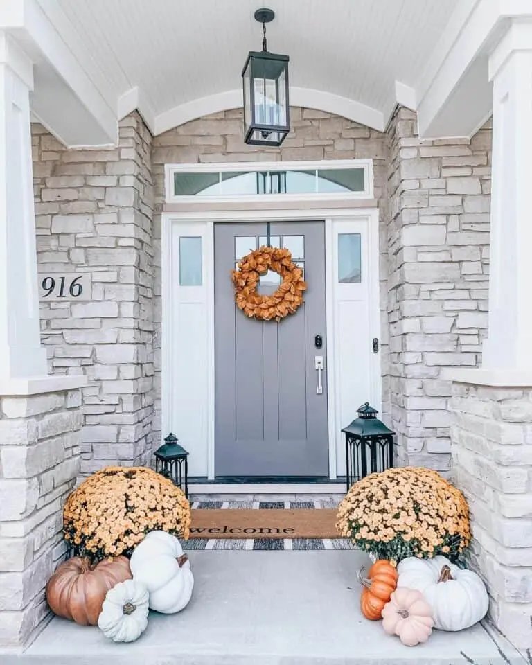 Orange and White Porch Décor