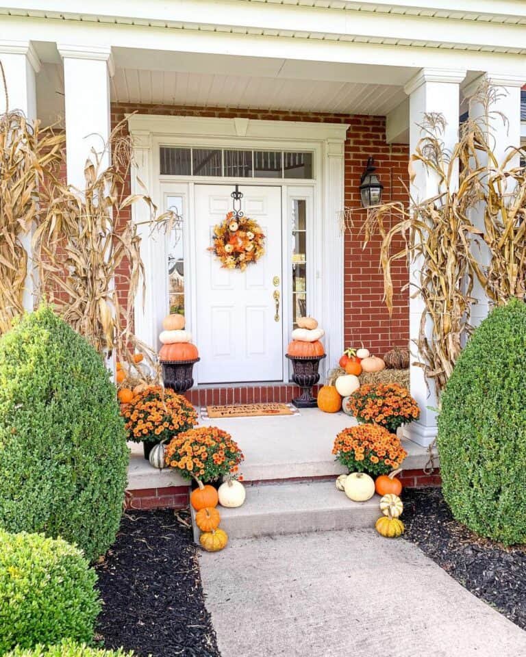 Orange Fall Porch Decorations