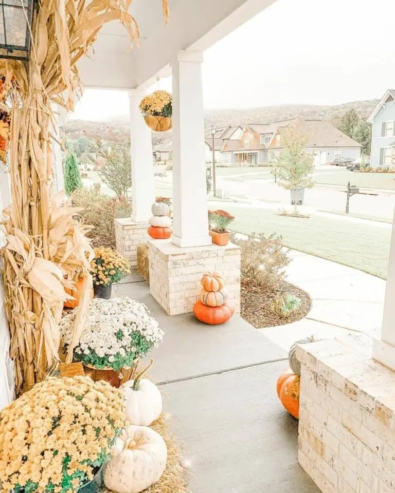 Orange-Themed Fall Porch