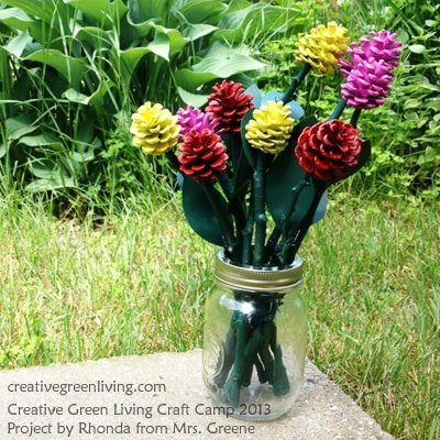 Painted Pinecone Bouquets