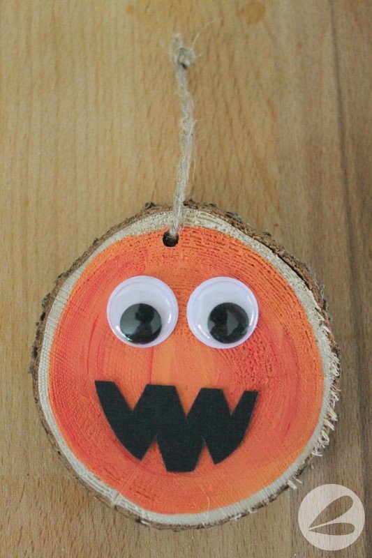 Painted Wooden Pumpkin Ornaments