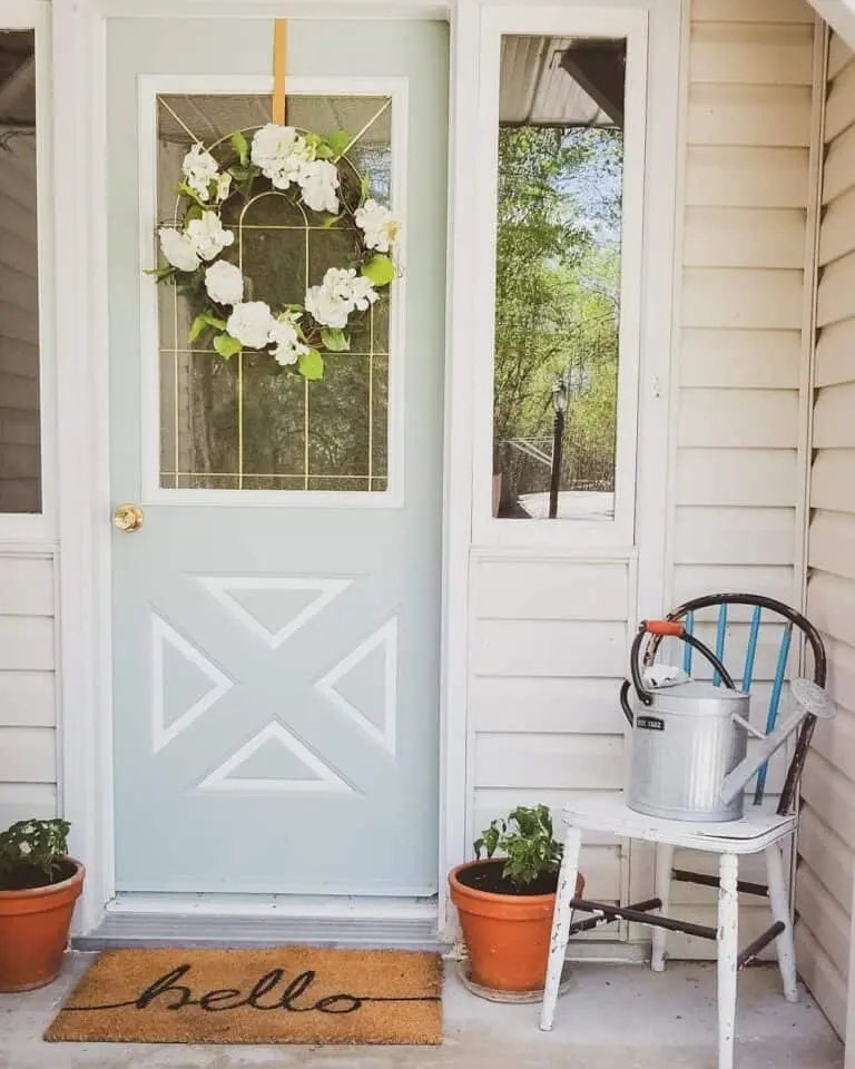 Pale Green Door Decor