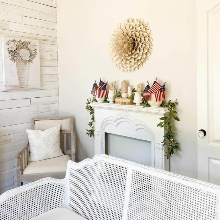 Patriotic Faux Fireplace Mantel