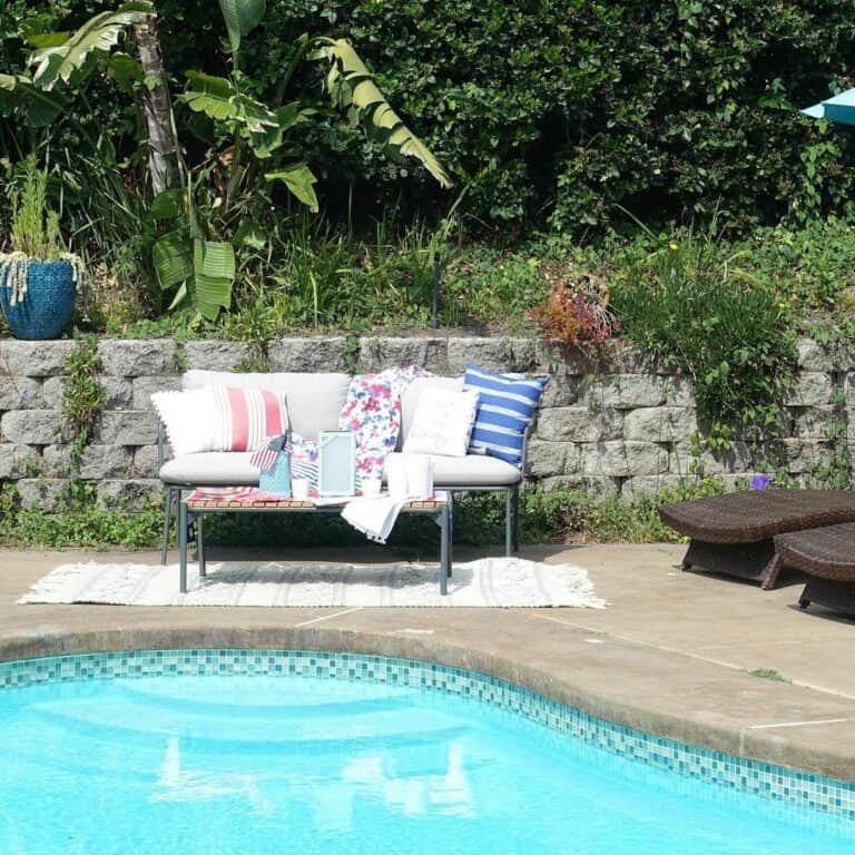 Patriotic Pool Bench