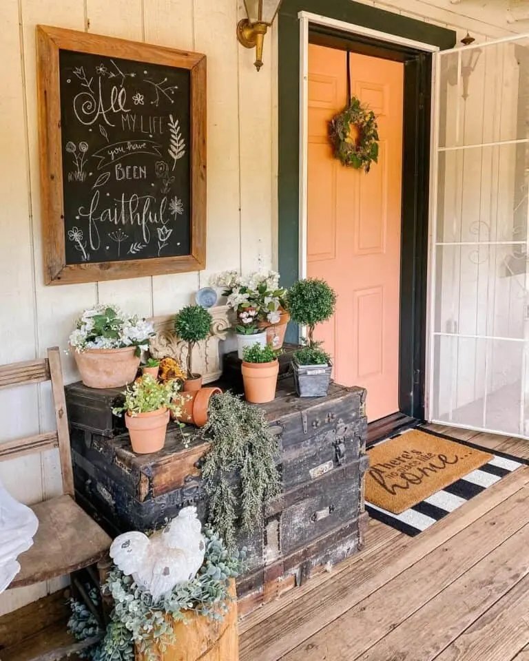 Peach Door Adds Charm