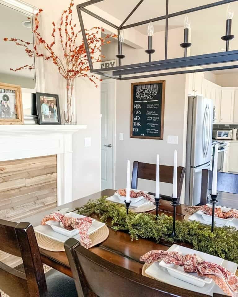 Pine Garland Fall Table Setting