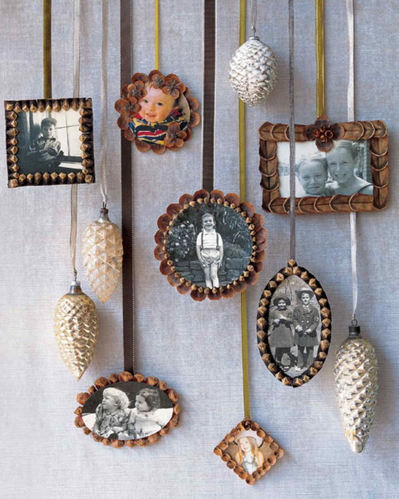 Pinecone Themed Photo Display