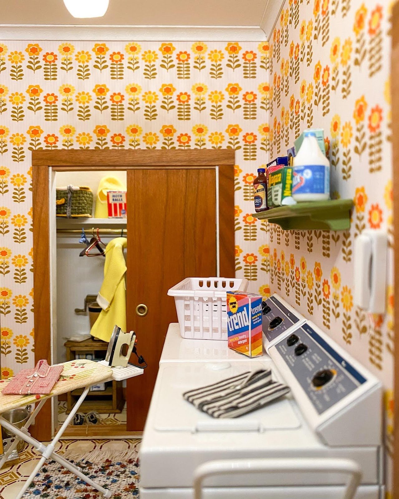 Playful Vintage-Inspired Laundry Space
