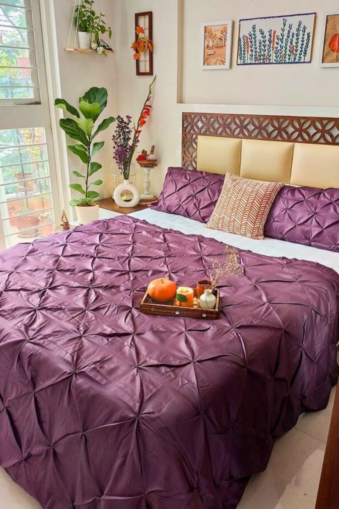 Plum-Colored Fall Bedroom Decor