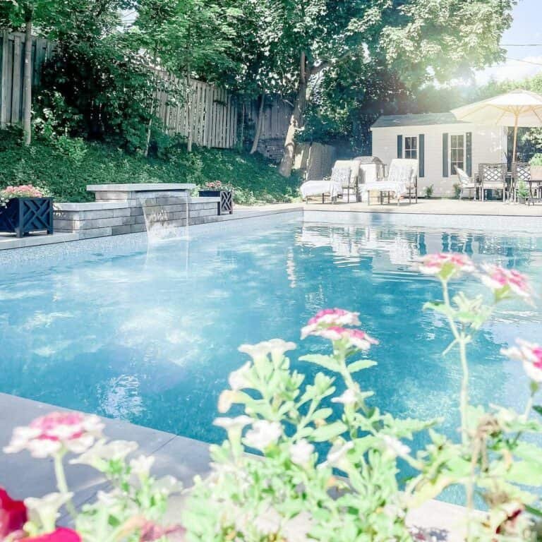 Pool with Water Wall