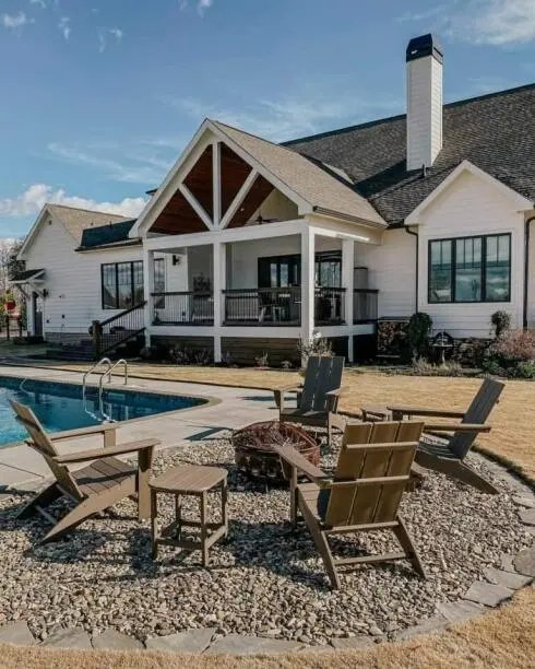Poolside Fire Pit Setup