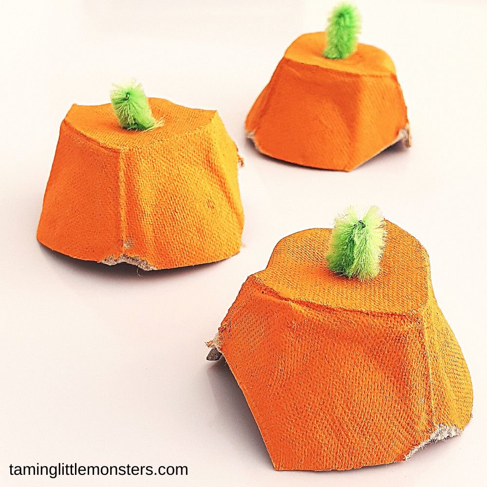 Pumpkin Craft with Egg Cartons