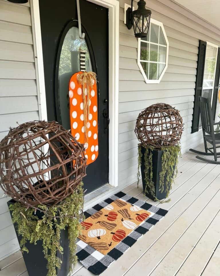 Pumpkin Decor with Wall Lamps