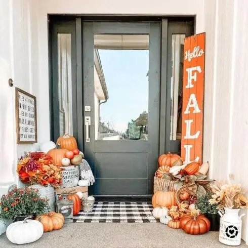 Pumpkins and Floral Arrangements
