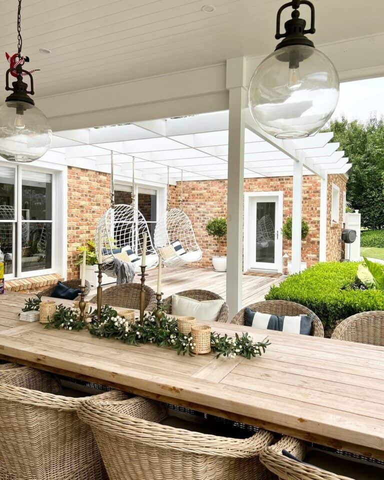 Rattan Chairs Under Pergola