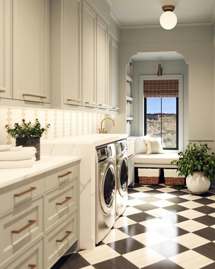 Refined Checkerboard Laundry Design