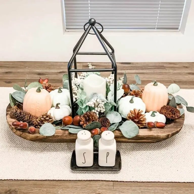 Rustic Fall Lantern Centerpiece