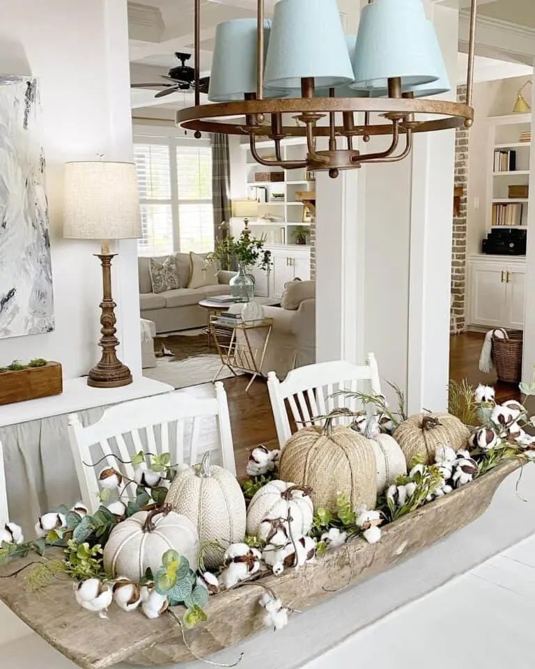 Rustic Pumpkin and Cotton Centerpiece
