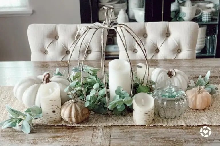 Rustic Table Decor with Pumpkins