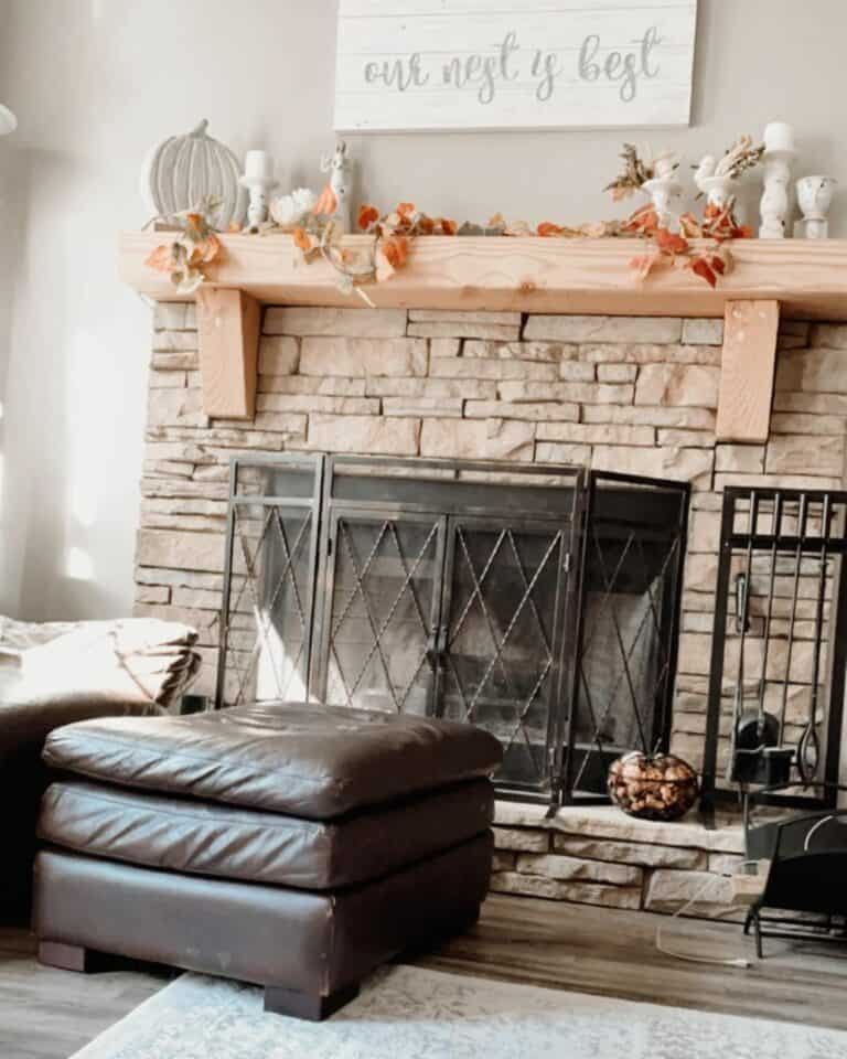 Rustic White Candlestick Display