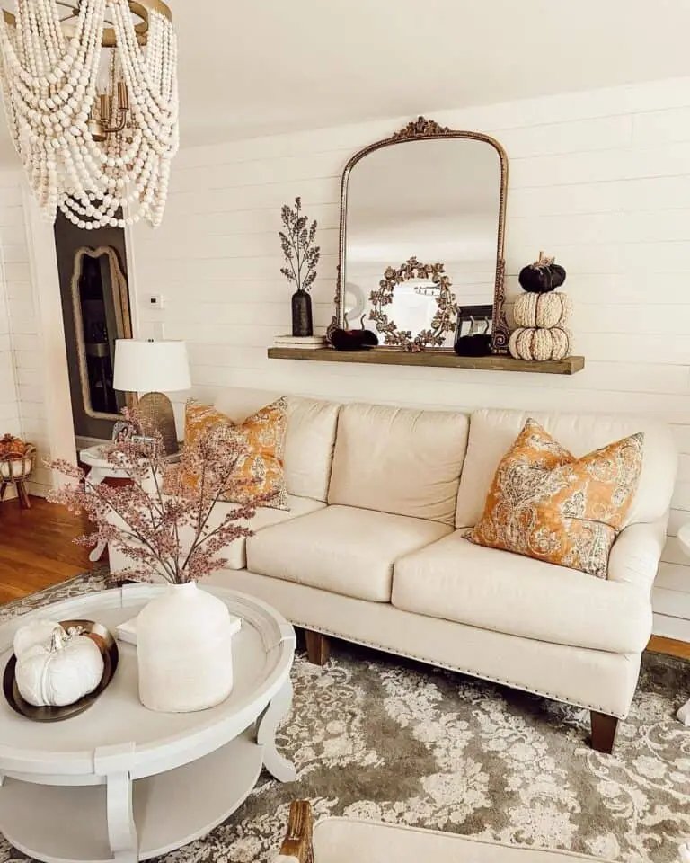 Shiplap Wall with Floating Shelf