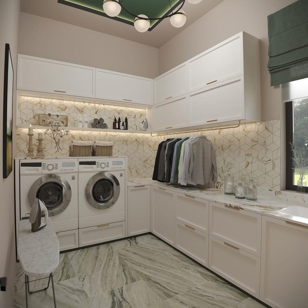 Sophisticated Geometric Laundry Space